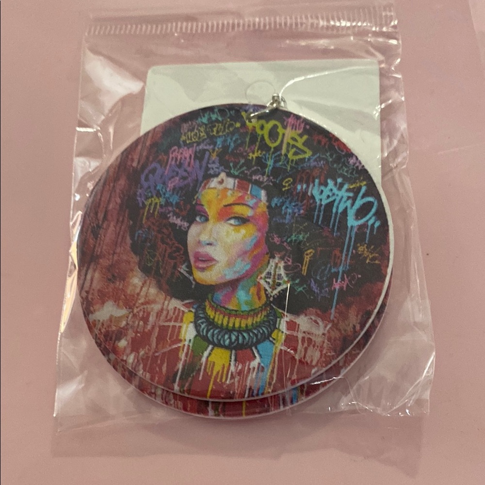 Vibrant Multicolor Afro-Art Statement Earrings - Unbranded